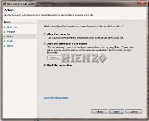 Block the connection
