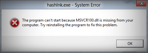 The program can not start Because MSVCR100.dll is missing from your computer.