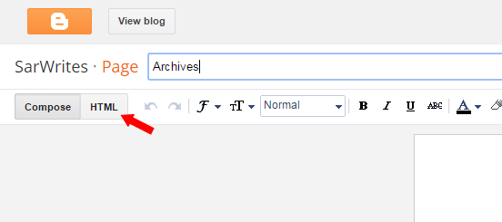 Create an Archive Page for Blogger